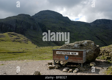 Mountain Rescue box in the Lake District Stock Photo