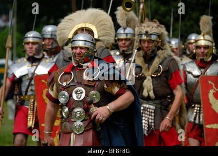 The Ermine Street Guard performing at the Roman Military Spectacular in Caerleon Stock Photo