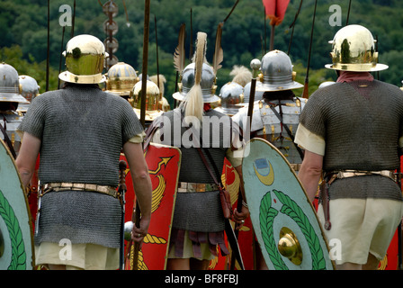 The Ermine Street Guard performing at the Roman Military Spectacular in Caerleon Stock Photo