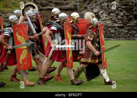 The Ermine Street Guard performing at the Roman Military Spectacular in Caerleon Stock Photo