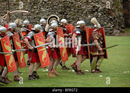 The Ermine Street Guard performing at the Roman Military Spectacular in Caerleon Stock Photo