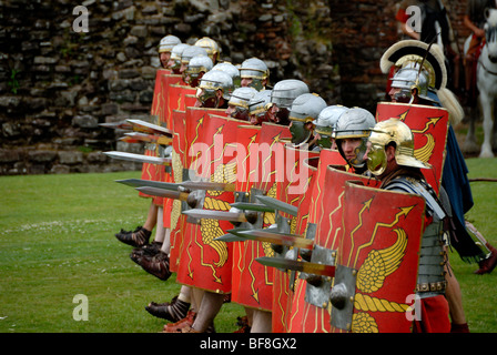 The Ermine Street Guard performing at the Roman Military Spectacular in Caerleon Stock Photo