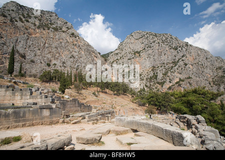 The ancient Roman ruins of Delphi, Greece. Stock Photo