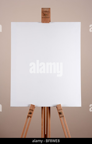 Blank canvas on easel Stock Photo