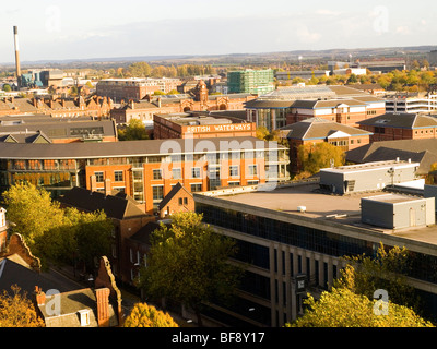 The Nottingham City skyline viewed from the terraces of the Castle, Nottinghamshire England UK Stock Photo