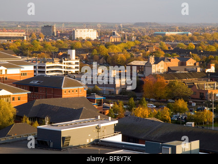 The Nottingham City skyline viewed from the terraces of the Castle, Nottinghamshire England UK Stock Photo