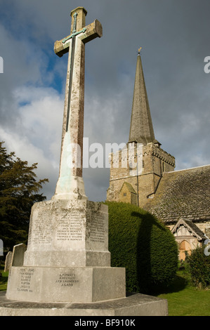 The cross-shaped war memorial in England. Stock Photo