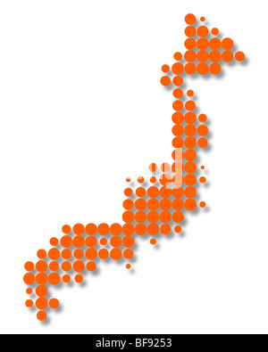 Map of Japan with shadow Stock Photo - Alamy