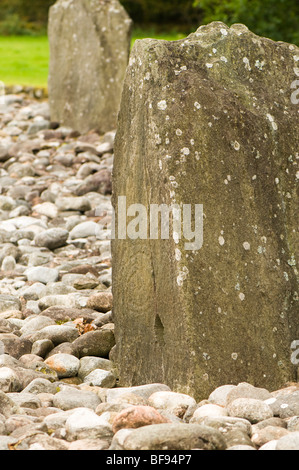 Northernmost stone with spiral carvings, Southern circle at Temple Wood Kilmartin, Scotland Stock Photo