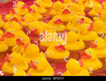 Close up of plastic ducks Goose Fair in Nottingham, Nottinghamshire England UK Stock Photo