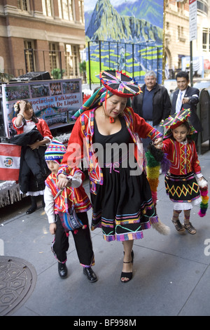 2009: Hispanic Day Parade in NYC where thousands celebrate the culture of their home countries. Stock Photo