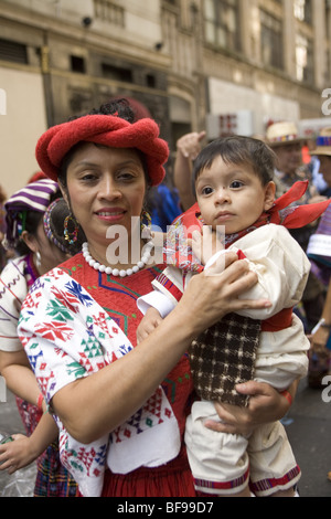 2009: Hispanic Day Parade in NYC where thousands celebrate the culture of their home countries. Stock Photo