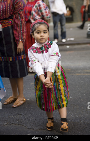 2009: Hispanic Day Parade in NYC where thousands celebrate the culture of their home countries. Stock Photo