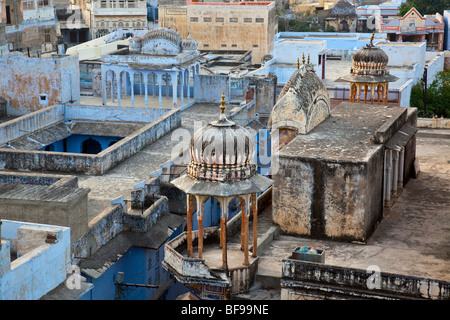 Haveli Rooftops in Pushkar in Rajasthan India Stock Photo