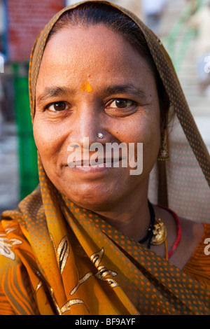 Hindu Rajput woman in Pushkar in Rajasthan India Stock Photo