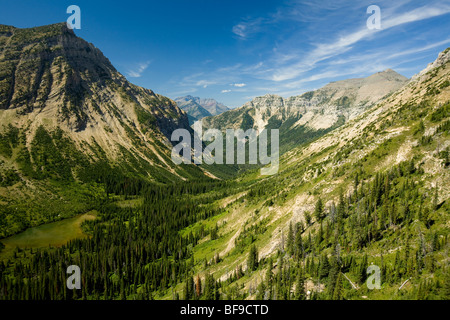 view from the Crypt Lake trail, Waterton Lakes National Park, Alberta, Canada Stock Photo