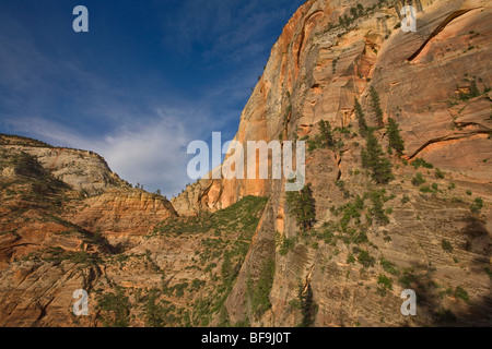 Views along the Hidden Canyon Trail of Cable Mountain and Echo Canyon, above Zion Canyon at Zion National Park, Utah, USA Stock Photo