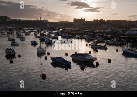 Leisure craft in the outer harbour at Scarborough, North Yorkshire. Stock Photo