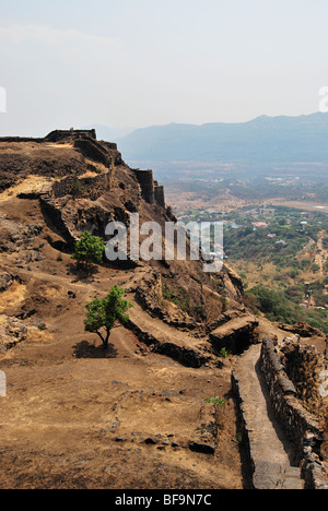 Korigad also called Koraigad, Koarigad or Kumwarigad is a fort located about 20 km away from Lonavla in Pune district, Maharashtra, India Stock Photo