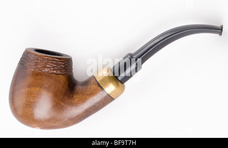 Retro tobacco pipe on a white background. Smoking pipe. Stock Photo