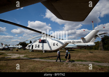 A Halo Heavy Transport Helicopter is seen in the Ukrainian aviation museum in Kiev-Zhulyany. Stock Photo