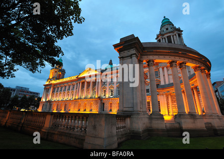 night time photo of City Hall,Belfast,Co.Antrim, Northern Ireland Stock Photo