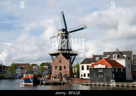 Windmill  Moulin de Adriaan Haarlem Spaarne Netherlands Holland Stock Photo