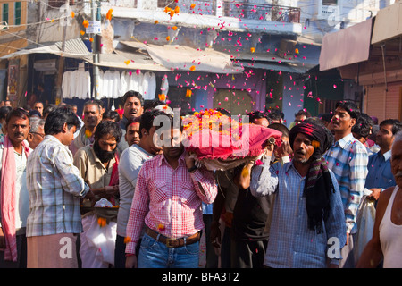 Indian funeral in Pushkar India Stock Photo