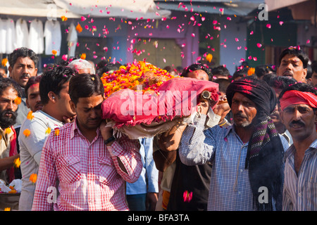 Indian funeral in Pushkar India Stock Photo