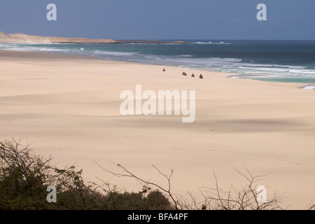 Some quads on the beach of Praia de Chavez, west coast of Boa Vista, Cape-Verde Stock Photo