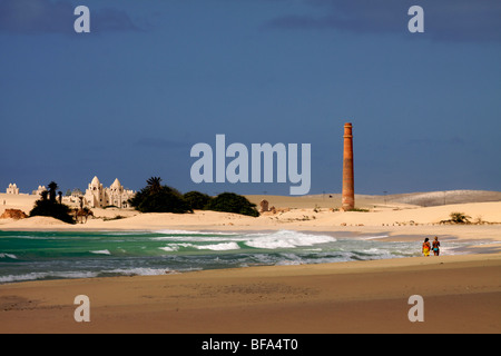 The beach of Praia de Chavez, west coast of Boa Vista island, Cape-Verde Stock Photo