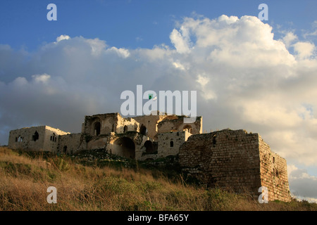 Israel, Sharon region. Ruins of Migdal Afek (Migdal Tzedek) at Mirabel National Park Stock Photo