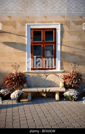 Autumn descoartions outside the Burgerhaus Hotel, Rust ( Hungarian: Ruszt ) on the Neusiedler See, Burgenland, Austria Stock Photo