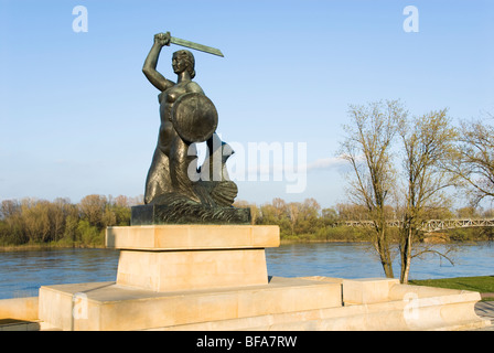 Mermaid's monument, Warsaw, Poland Stock Photo