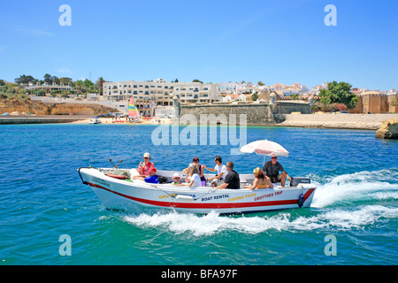 boat trip along the cliffs near Lagos, Algarve, Portugal Stock Photo