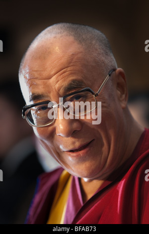 Dalai Lama Tenzin Gyatso, speaking at a function. Stock Photo