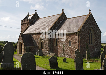 St Madoc's church in Llanmadoc on the Gower Peninsula Wales UK. rural Welsh village church grade II listed building 12th century Stock Photo