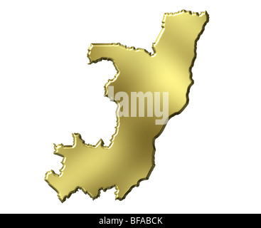 Congo republic of 3d golden map isolated in white Stock Photo - Alamy