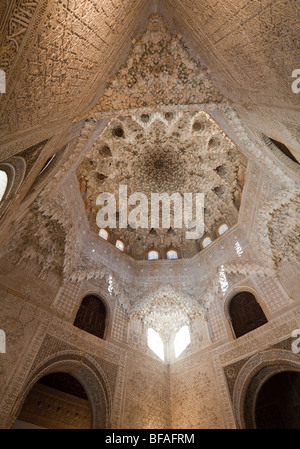 Dome, Hall of the Two Sisters, Court of the Lions, Alhambra, Granada, Spain Stock Photo