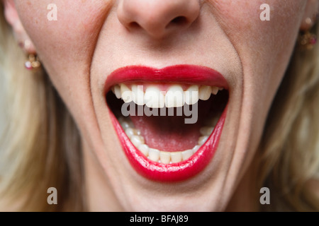 Young woman screaming Stock Photo