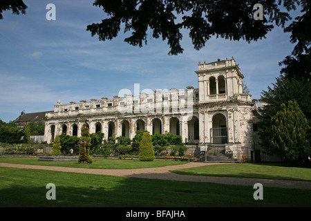 Derelict Italian style building  and bell tower at Trentham Gardens, Stoke-on-Trent, Staffordshire, England, UK Stock Photo