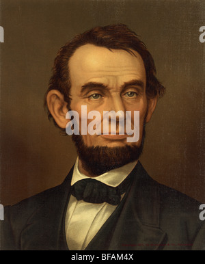 Portrait c1877 of Abraham Lincoln - Lincoln (1809 - 1865) was the 16th US President (1861 - 1865) and first to be assassinated. Stock Photo
