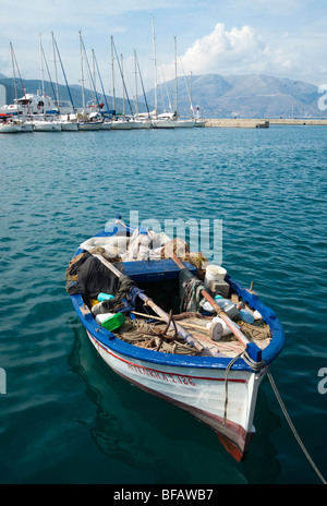 Fishing boat in sami harbour Kefalonia Stock Photo