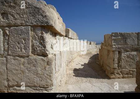 walkway at the top of the restored theatre at kourion republic of cyprus europe Stock Photo