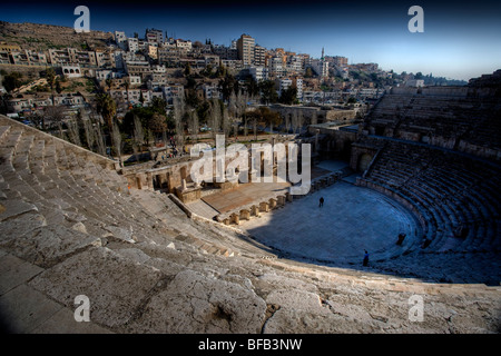 Roman amphitheatre, Downtown Amman, Jordan Stock Photo