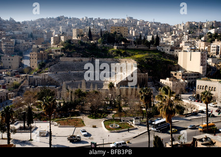 Roman amphitheatre, Downtown Amman, Jordan Stock Photo