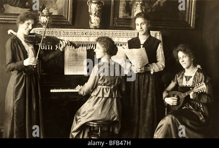 Women's Musical Quartet Ensemble Stock Photo