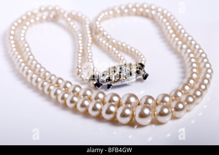 Antique Pearl Necklace Stock Photo