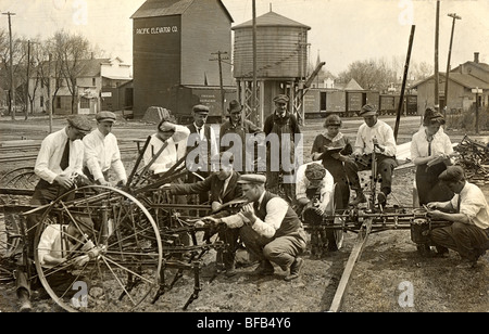 Agriculture Students in Farm Machinery Class Stock Photo