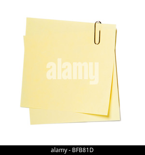 Notes , stickers with clip isolated on white Stock Photo